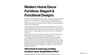 Modern Home Decor Furniture: Elegant & Functional Designs